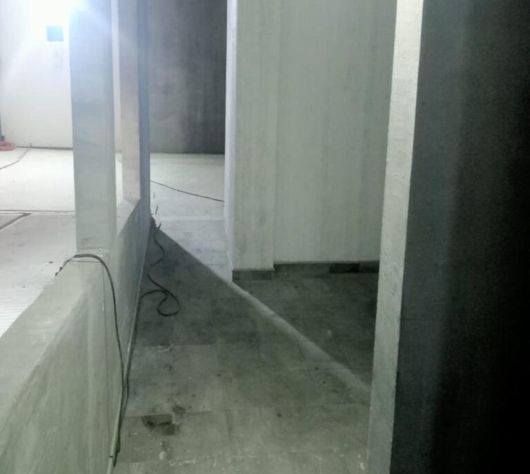 Completion of floor installation in access corridors and lobby