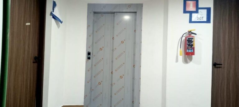 CCompletion of patching and painting in the first level apartment walkway